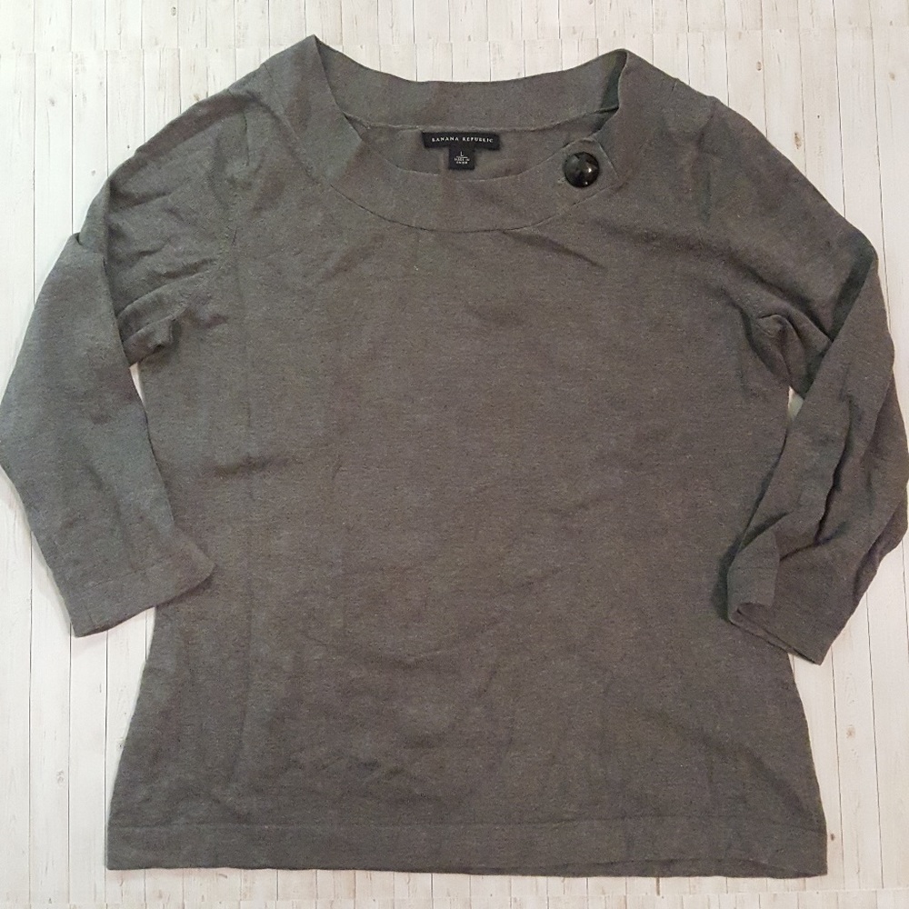 BANANA REPUBLIC | Women's Gray 3/4 Sleeve Blouse